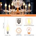 Meonum 12 Pcs Silicone Dipped Candle Light Bulbs, LED Silicone Candle Bulbs, 0.7 Watts Chandelier Light, C7 Lamps, E12 120V White Soft Coating Lighting for Window Candelabra, Chandelier (Gold Glow)