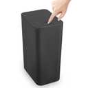 TrashAid Bathroom Trash Can, 2.6 Gallon / 10 Liter Small Garbage Can with Press Top Lid, Plastic Wastebasket with Pop-up Lid for Toilet, Office, Bedroom, Living Room, Black