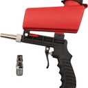 90psi Gravity Feed Sand Blaster Gun Kit - Hand Held Sand Blasting Spray Gun with 2 Nozzle Tips and Air Regulator Remove Paint, Rust, Stains, and Grime on Surfaces
