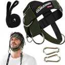 GurZinn Neck Harness Trainer - Adjustable 40" (100cm) Heavy Duty Rope & Neoprene Padding | Improve Neck Strength & Reduce Neck Pain | Gym & Home Use