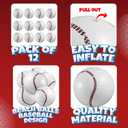 Bedwina Inflatable Baseball (Pack of 12) 16-inch, Baseball Beach Balls for Themed Party Decorations & Birthday Decor - Pool Ball Toys Party Favors & Goodie Bags Favors for Kids, Boys and Girls