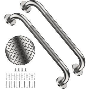 2 Pack 20 Inch Brushed Nickel Anti-Slip Knurled Shower Grab Bar