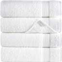 Quick-Dry, Soft & High Absorbent Bath Towels 27"x54" Cotton Turkish Bath Towel Set of 4 | Daily Use 100% Cotton Towels for Bathroom, Gym & More | Bathroom Towels Set (4 Pcs, White)