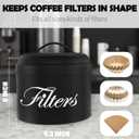 Black Basket Coffee Filter Holder With Lid - Round Container for Counter Storage - Rustic Farmhouse Bar Accessories Decor