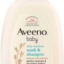 Aveeno Baby Daily Moisture Body Wash & Shampoo with Oat Extract, Hypoallergenic, Tear-Free, No Added Parabens, pH-Balanced Formula For Sensitive Hair & Skin, Baby Essentials, 33 fl oz