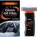 2 x Glass Oil Film Remover for Car, Roll-On Glass Compound with Cleaning Board, Handheld Glass Oil Film Cleaning Brush Removes Oil Film & Smudges 100ml