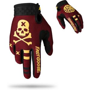 Dirt Bike Motorcycle Gloves - Motocross, Motorbike & ATV Off Road Racing Sports Cycling Gloves (Medium, Maroon)