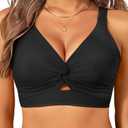 Women's Bikini Top - Supportive Swimsuit for Large Bust - 2025 Cut Out Twist Swim Top Size L
