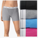 Hanes Women's Mid-Thigh Boxer Brief Pack, Stretch Cotton Underwear, 4-Pack, Large