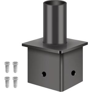 LEDMO Tenon Adapter for 4" Square Pole, 2-3/8" O.D. Vertical Tenon Mounting Bracket, Slip Fitter Mount Accessories Steel Heavy Duty for Street Area Lighting, Shoebox Street Lighting