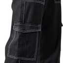 GORGLITTER Men's High Waist Baggy Jeans Wide Leg Denim Cargo Pants Contrast Stitching Skater Jeans Trousers (XXL)