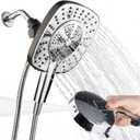 Shower Head with Handheld Spray Combo 2 in 1 Rainfall High Pressure with 59" Rotatable Stainless Steel Hose 9 Spray Modes Detachable Silver