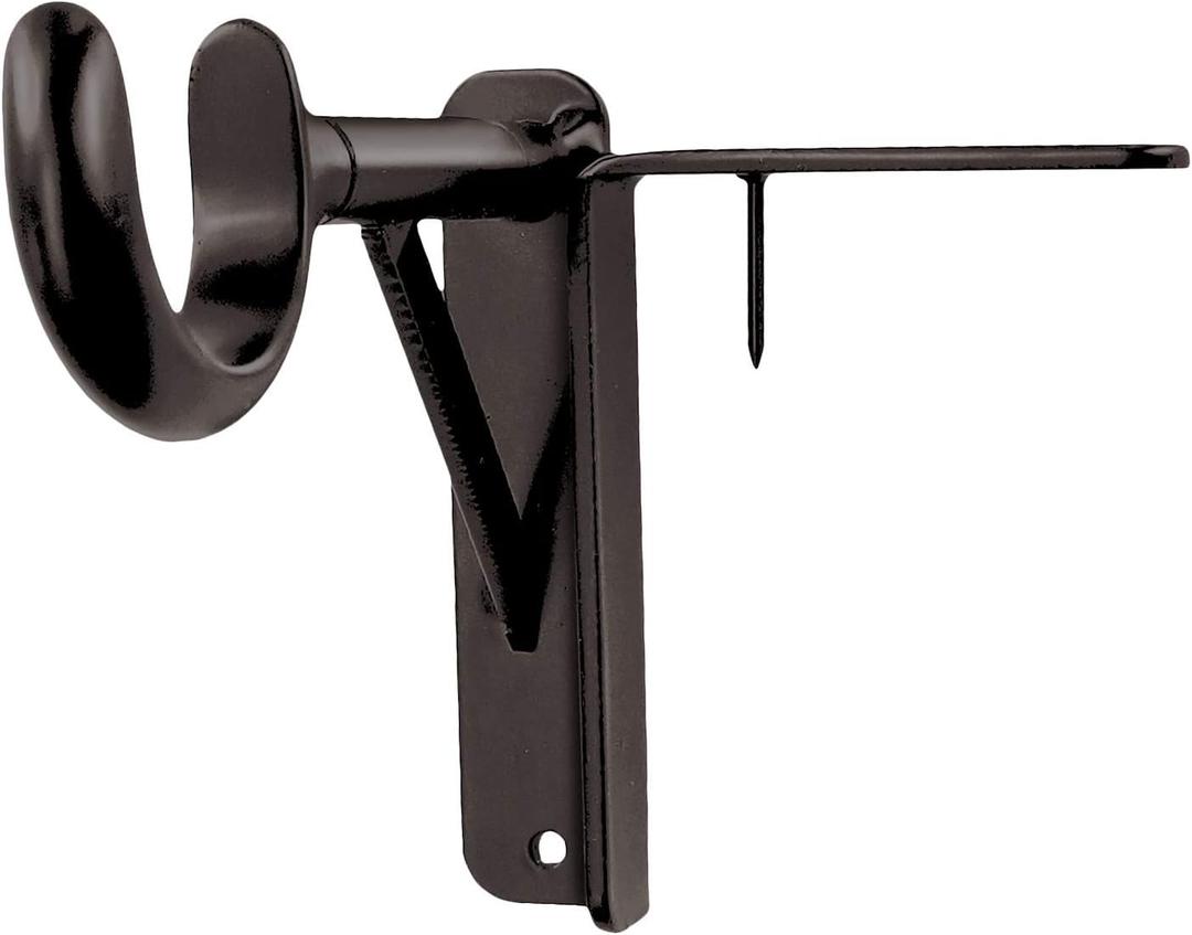 Spark Innovators Bronze Tap Bracket - Hang Curtains in 30 Seconds! No Drill Instant Curtain Rod Brackets - Fits 1.25", Holds 30 lbs, As Seen on TV, Set of 2