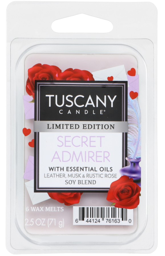 Mystery Musk: Leather & Rose Valentine's Wax Melt (2.5 oz) by Tuscany Candle SEASONAL, Secret Admirer