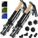 Trekology Trek-Z Collapsible Hiking & Trekking Poles - Balance Support for Seniors, Women, and Men, 2pc Per Set (115-135cm for Height: 5'5" to 6'5")