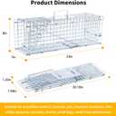 24" Live Animal Trap, Humane Animal Trap for Stray Cats up to 5.5 pounds, Raccoons, Squirrels, Skunks, Moles, Marmots, Armadillos, Rabbits, Steel Folding with Pedal Trigger
