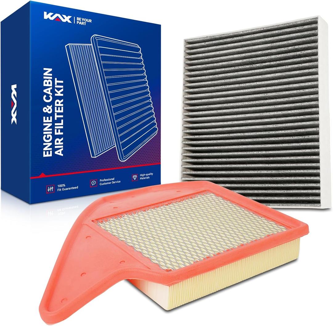 KAX Engine & Cabin Air Filter Kit, Replacement for Dodge Grand Caravan 2011-2020, Chrysler Town & Country 2011-2016, Ram C/V 2012-2015, Volkswagen Routan 2011-2014, Replace# CA11050 CF10743