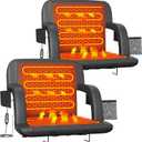 Suteck Heated Stadium Seats for Bleachers 2-Pack, 25" Wide with USB Heat (Black)