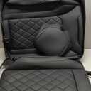 Ford F150 seat Covers Front 2 Sets,Leather Waterproof Protectors,Custom Fits 2015-2020 Super Crew Cab(XL XLT) Bucket Seats,Preserves Seat Func(Airbags)(NOT for 40/20/40 Jump Seat) (Black)