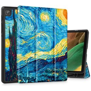 Mektron Case for Galaxy Tab A7 Lite Samsung 8.7 Inch Tablet 2021 Model (SM-T220/T225/T227) with S Pen Holder,Multi-Angle Viewing Lightweight Hard Back Stand Cover,Abstract Starry Sky
