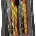 Comfort Zone Space Heaters for Indoor Use, Portable Electric Heater, Adjustable Thermostat, Infrared Heat, Quartz Tower Space Heater with 2 Heat Settings, Bedroom Heater, Black