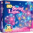Klever Kits 3D String Art Kit for Kids, Light Up String Light Toy with 30 Multi-Colored LED Bulbs, Arts and Crafts Set, Birthday Gifts for Girls and Boys Ages 8+