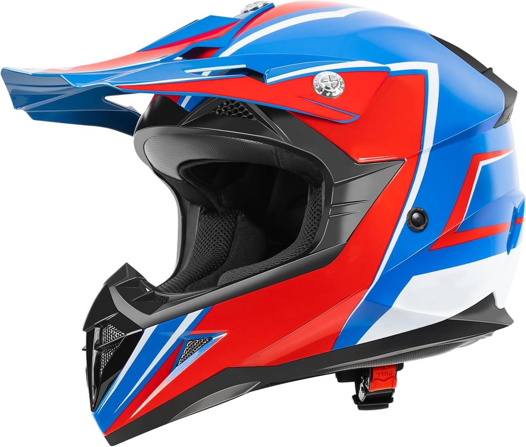 YEMA Adults Dirt Bike Helmets, Ventilated Motocross ATV Dirtbike Offroad BMX MX Helmets, DOT Approved Motorcycle Helmets, YM-915, Black XXL