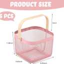 6 Pcs Metal Mesh Basket with Handle, Warm Garden Basket for Fall