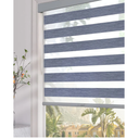 Persilux Blackout Cordless Zebra Blinds for Windows (35" W x 64" H, Dark Grey) with Upgraded Cassette Free-Stop Dual Layers Sheer Roller Shades for Home and Office