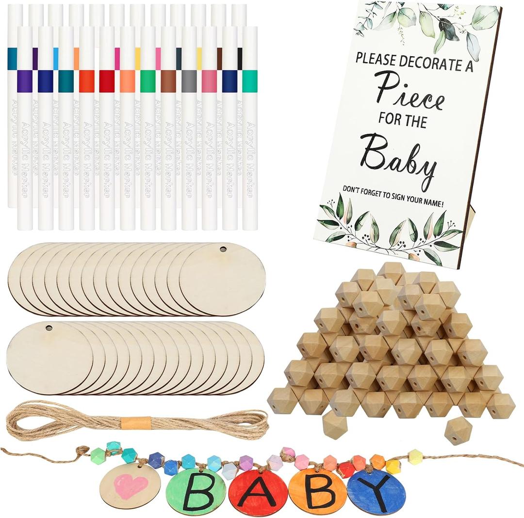 126 PCS Baby Shower Games Sign Kit,Funniest Baby Shower Ideas, To Draw Your Idea For Babys Showers Favors, Babys Showers Decorations Gender Reveal Games Boy And Girls for Nursery Wall Decor