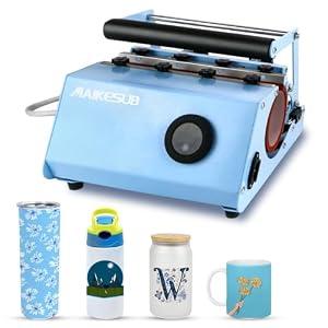 MAIKESUB Tumbler Heat Press Machine for 16-30oz Subliamtion Blank Skinny Tumbler Glass Jar with Temp&Timer Setting for 11-15oz Coffee Ceramic Mug Cup