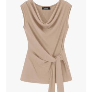 ZESICA Women's Summer Business Casual Tank Tops 2026 Cowl Neck Sleeveless Knit Slim Shirts Spring Work Dressy Blouses, Larg