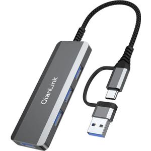 USB C to USB Hub 4 Ports,Type C to USB 3.0 Hub with a USB C to USB Adapter,USB 3.0 Hub Multi Port Expander for MacBook Pro,iPad Pro,Chromebook,Pixelbook,Dell,Samsung Galaxy,iPhone 15 16 17 Pro Max