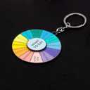 2 x Color Wheel Keychain - What To Eat Spinning Key Chain - Funny Aesthetic Arts Gifts for Artists