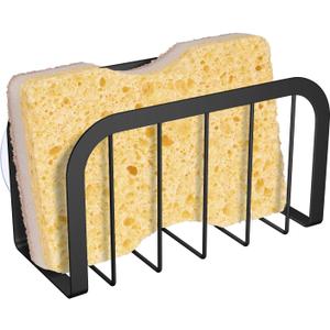 HLOOL Sponge Holder for Kitchen Sink with Suction Cups, Kitchen Sponge Holder,Sink Caddy(Black)