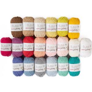 La mia Mini Cottony 20 Skein 100% Cotton Mini Yarn, Total 17.6 Oz Each 0.88 Oz (25g) / 65 Yrds (60m), Light, Dk (V1) La mia Mini Cottony 20 Skein 100% Cotton Mini Yarn, Total 17.6 Oz Each 0.88 Oz (25g) / 65 Yrds (60m), Light, Dk (V1)