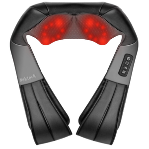 Nekteck Shiatsu Neck Massager for Pain Relief Deep Tissue with Heat, 3D Kneading Massage Pillow Back Shoulder Massagerfor Body Muscle, Plugin Use for Home Office Car, Gifts for Mom Dad Him Her