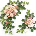 WEIERYUE(Pack of 2 Artificial Flowers Decorations, Wedding Flowers, Wedding, Banquet, Party, Reception Entrance Welcome Sign and Background Decoration(Romantic Pink)