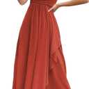 Women's 2026 Spring Formal Evening Gown Elegant Long Prom Dress Wedding Guest Party Cocktail Bridesmaid Maxi Dress (#1 Coral Orange)