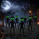 Geelin 6 Pack 40 Inch Halloween Alien Decor Glow in Dark with Stakes