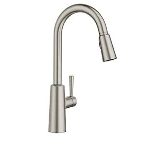 Moen Riley Spot Resist Stainless One-Handle Modern Pulldown Kitchen Faucet Featuring Power Clean and Reflex Docking System for the Spray Head, 7402SRS