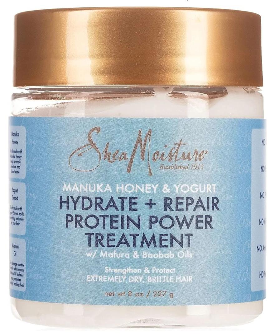 Shea Moisture Manuka Honey and Yogurt Hydrate Plus Repair Protein Power for Unisex Treatment, 8 Ounce