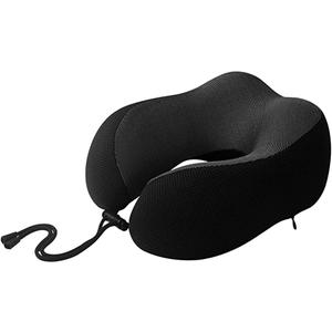 Travel U Shaped Neck Pillow, Office Nap Neck Pillow Memory Foam Neck Pillow for Camping, Planes, Homes, Cars, etc. (Black)