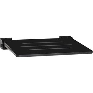 Seachrome 18 inch Silhouette Slimline Folding Wall Mount Shower Bench Seat, Matte Black Seat with Matte Black Frame