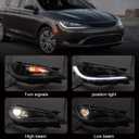 Halogen Headlight Compatible with Chrysler 200/200c 2015 2016 2017 W/LED DRL Headlamp Head Light Chrome Trim 68284784AA 68284783AA Right Passenger Side