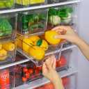 Audend Clear Stackable Storage Bins with Lids, 4 Pack Plastic Storage Containers with Handle for Pantry and Snack Organizers, Suitable for Kitchen, Bathroom, Fridge, Cabinet