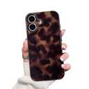 XQAGU Cute Phone Case for iPhone 17 Case Tortoise Shell Pattern Leopard Full Camera Protective Slim Shockproof Cool Trendy Aesthetic-Brown Amber