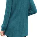 OFEEFAN Long Sleeve Shirts for Women Long Sweaters with Pockets Tunic Tops Loose Fit (Blue, M)