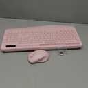 Wireless Keyboard and Mouse, Wrist Rest, Phone Holder, Batteries Included, 2.4G Lag-Free Ergonomic Keyboards Mouse Combo, KM23D Silent Keyboards Set for Computer, Laptop, PC, Windows, Pink -SABLUTE (1 Pack)