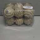 Champagne Gold Christmas Ball Ornaments, Christmas Ball Decorations Shatterproof Plastic Hanging Pearl Balls for Holiday Party(70mm/2.76", 12ct)